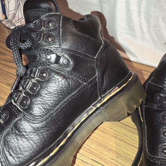 DR. MARTENS AIR WAIR Y2K 10962 Sz 8M 9W Chunky Black Combat Biker Midi Boots - Picture 12 of 16